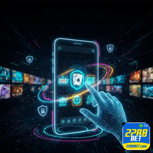 Imagem promocional do aplicativo 2288bet destacando recursos de apostas e o site 2288bet.